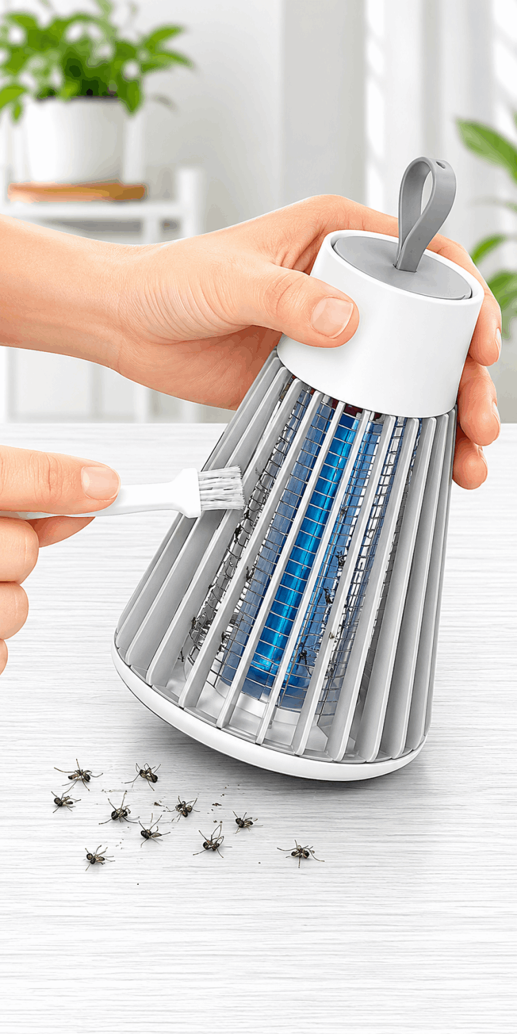 Man cleaning ZapShield Bug Repeller after use