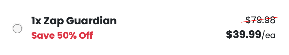 Single ZapShield 50% discount Package